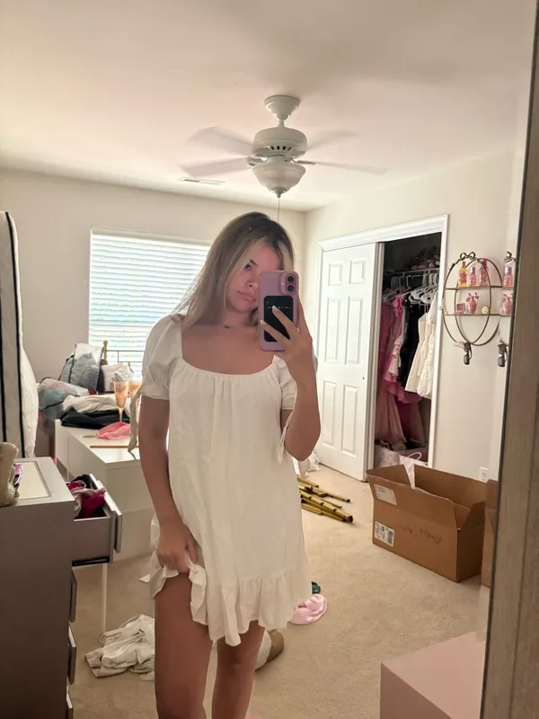 Sundays Cream mini boho dress - Image 2
