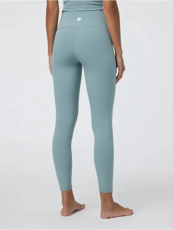 Vuori Inversion Rib Legging Mist Ribbed High Rise 7/8 Size M VW4134 - Image 6
