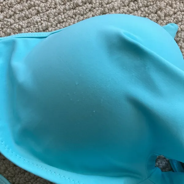 Cupshe Halter Wrap Style Underwire Bikini Top Aqua Women’s Size Medium VEUC - Image 8