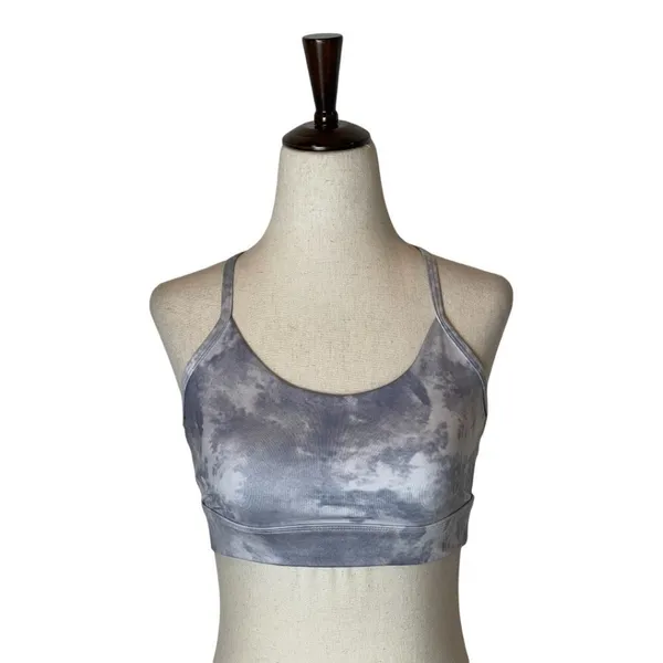 Pretty Little Thing Gray‎ And White Scoop Neck Racerback Sports Bra Size 2 - Image 2