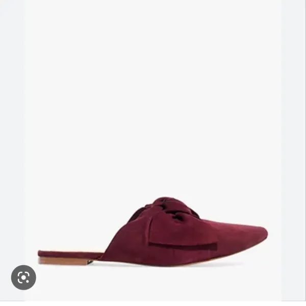 Madewell Remi Bow Mule; Suede Pinot Noir flats with bow - Image 2