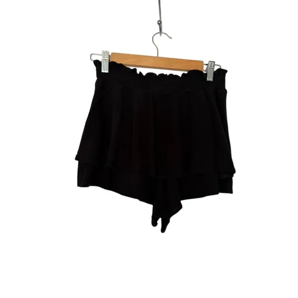 Kingston Grey Black Flowy Crepe Style Shorts Size Small Resort Swim Cover Up - Image 4