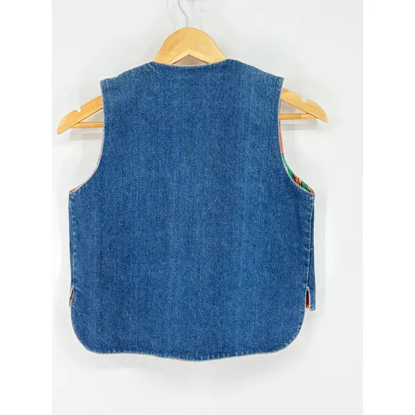 Vintage‎ Papaya Denim Vest and Skirt Set Size 8 Tropical Ruffle Western 80s 90s - Image 4