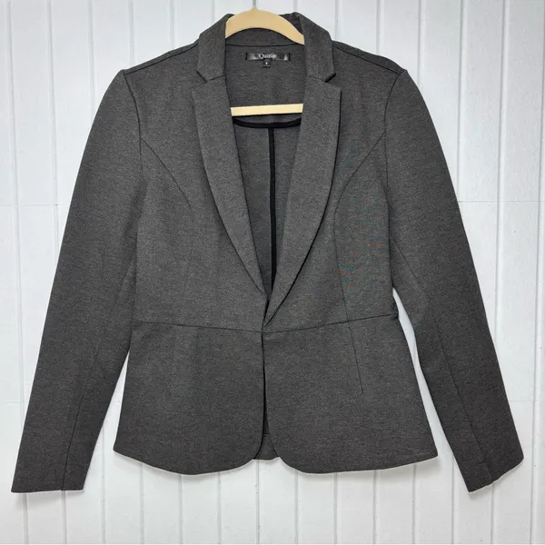 Quince Dark Gray Blazer Notch Collar Long‎ Sleeve Hook and Eye Work Size S - Image 2