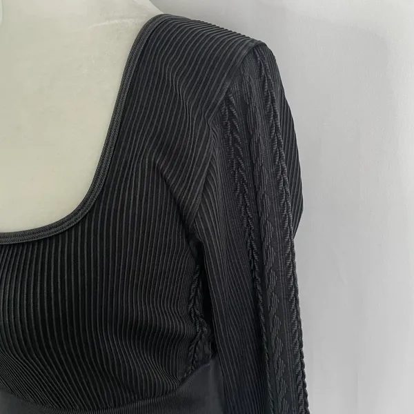 Aerie New Offline Seamless Square Neck Cable Long Sleeve Crop Top Size Large - Image 9