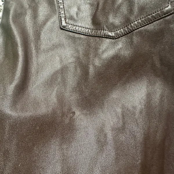 Joe's Jeans Brown Faux Leather Pants Size 31 Wide Leg Trouser Crop Designer $200 - Image 15