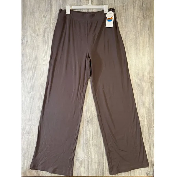 Vuori Pose Wide Leg Pants Chia‎ Gray Brown Ribbed Knit Relaxed Fit Size XL NWT - Image 2