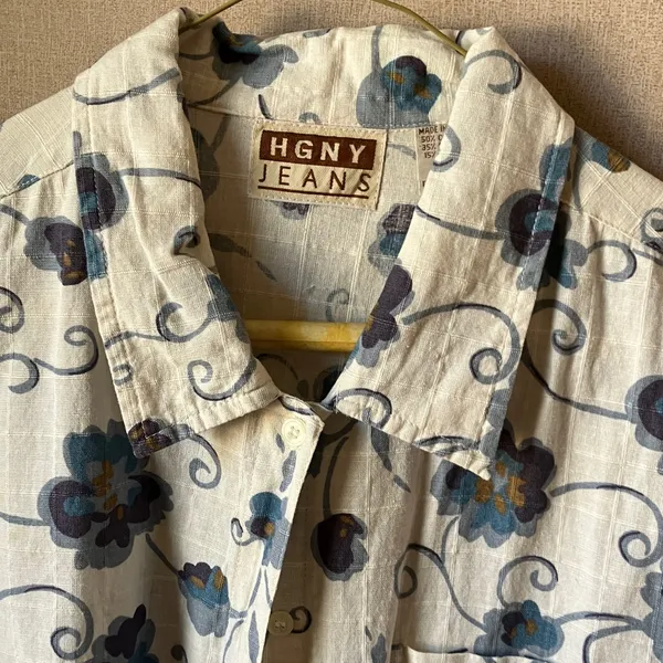 FINAL MARKDOWN HGNY Jeans Floral Linen Blend Top large - Image 3