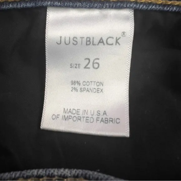 Just Black Distressed Skinny Jeans Womens 26 Blue Mid Rise Stretch Denim Casual - Image 8