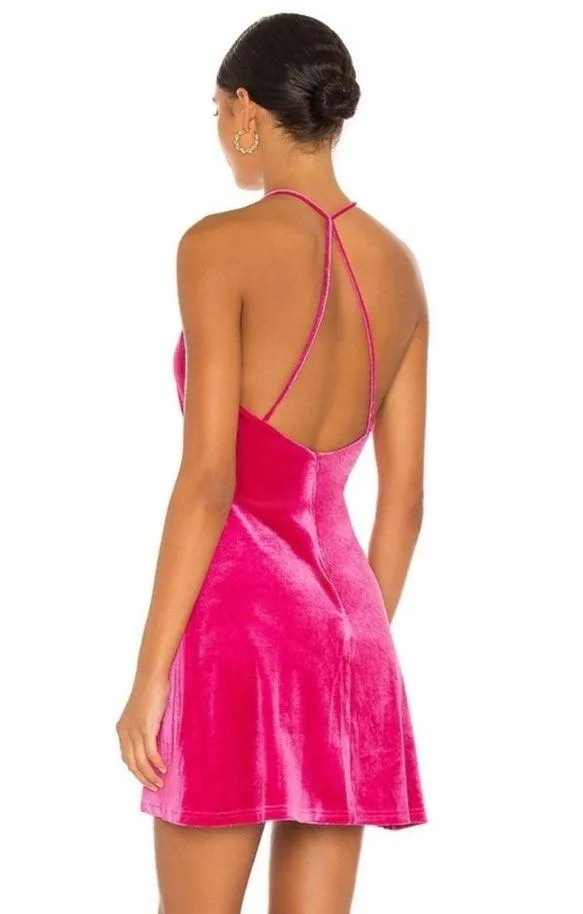 More To Come Revolve Pink Velvet Mini Dress Small - Image 2