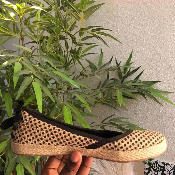 UGG Indah Preppy Academia polka dot slip on ballet maryjane flats espadrille sheepskin bow coquette women us sz 5 - Image 3