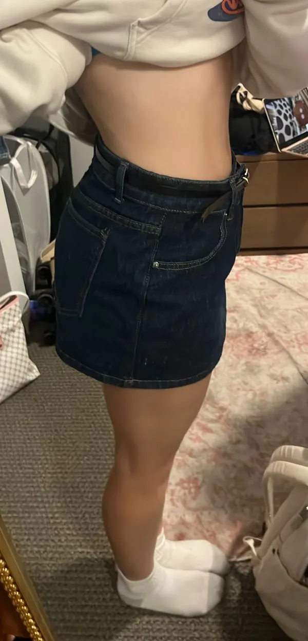 Dark Denim Jean Skirt Blue - Image 4