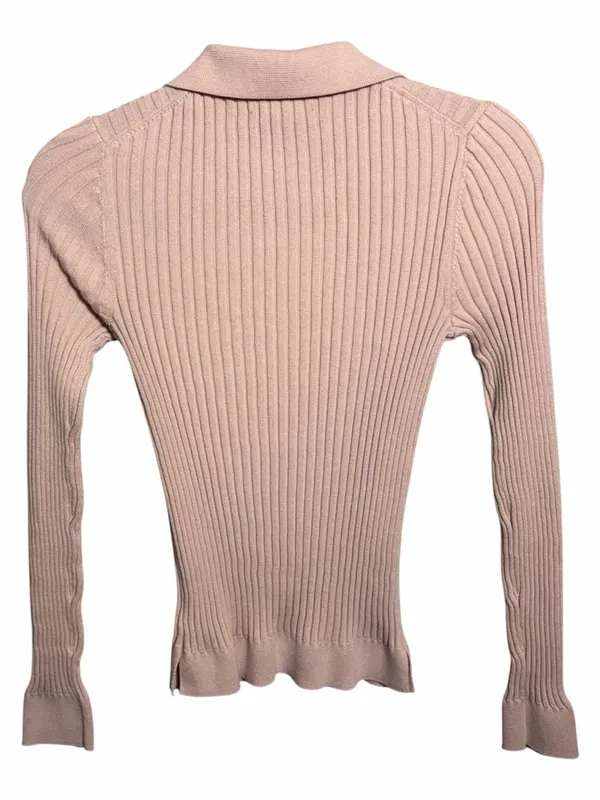 Athleta collared ribbed sweater light pink size small - Image 2
