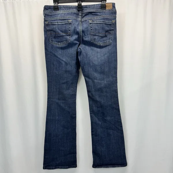 American Eagle Original Boot Jeans Women's  8 Short Bootcut Dark Wash Fade Boho - Image 4