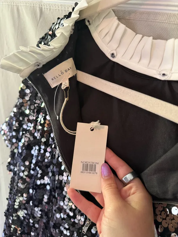 NWT melloday sequin drop waist removable collar dress - Image 4