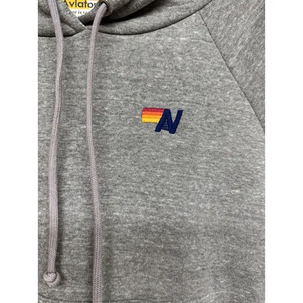 Aviator Nation Velvet Striped Pullover‎ Hoodie Gray Size Small - Image 10