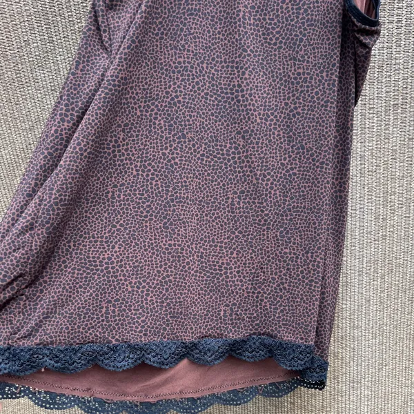 Animal Print LaceTrim Adjustable Spaghetti Strap Lounge Sleep Tank L - Image 5
