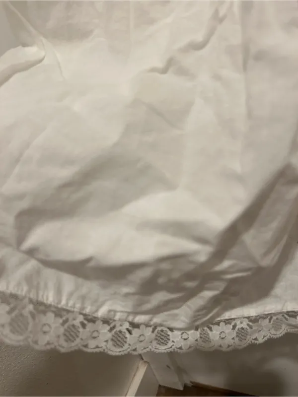 Vintage Saybury Women's Sm White Cotton Embroidered Lace Nightgown Maxi Peasant - Image 6