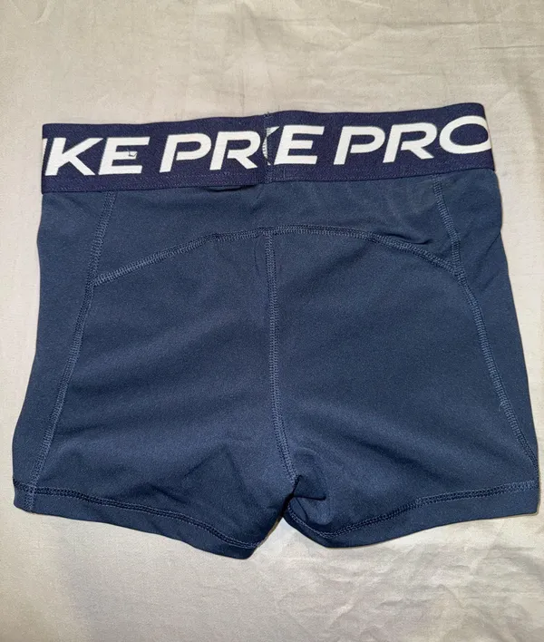 Nike Pro Spandex Dri-Fit Shorts Blue 3" Navy - Image 2