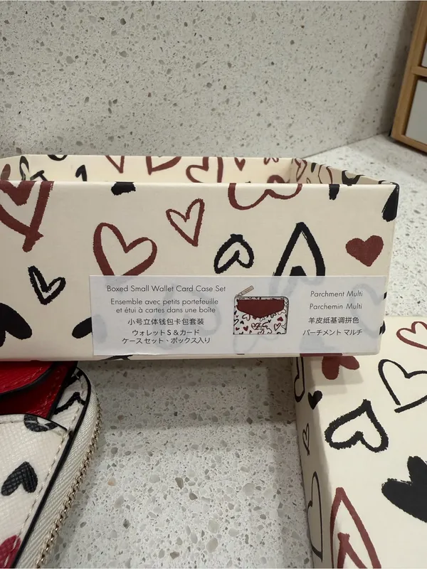 Kate Spade Staci Scribble Hearts Small Wallet Card Case Set W/Box KA629 New - Image 13