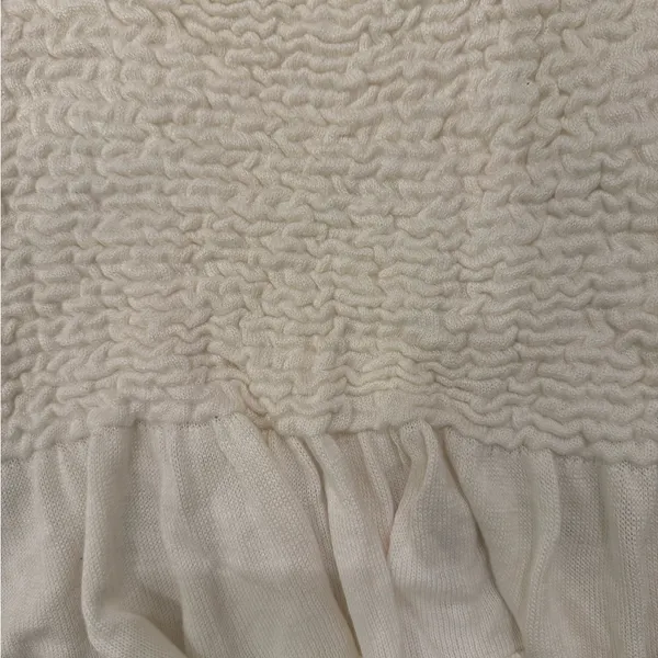 Free People Cream Textured Blouse - Image 5