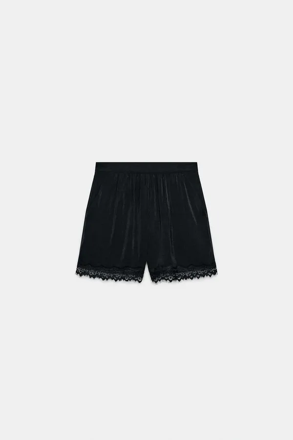 Zara Black Lace Shorts - Image 2