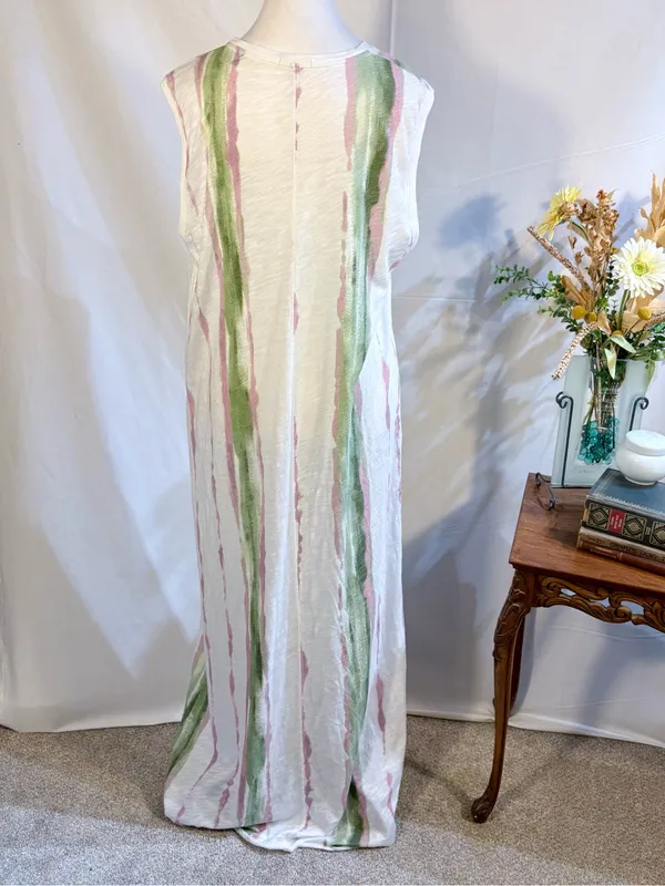 ATM Anthony Thomas Melillo Slub Cotton Paintstroke Stripe Maxi Dress XL🧡 - Image 5