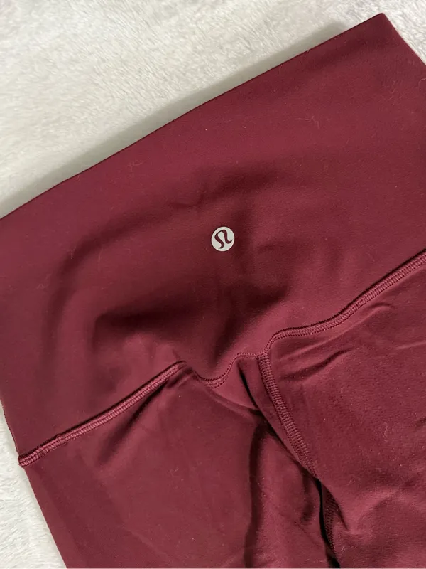 Lululemon High Rise Leggings Burgundy Maroon Yoga Pants Size 4 - Image 7