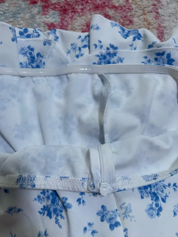 Floral blue print tube dress - Image 4