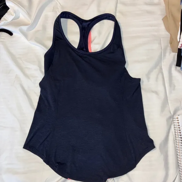 Athleta Hullabraloo Tank‎ Support Top Racerback Shelf Bra Athletic Navy Blue-32D - Image 4