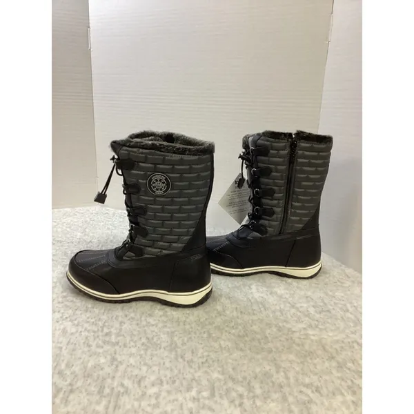 Totes Liz Womens‎ Black Quilted Faux Fur Winter Snow Boots Wide Width 7W New - Image 4