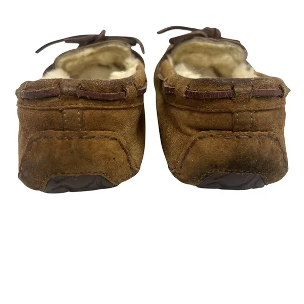 UGG Australia Dakota Suede Fur Lined Slip On Moccasins Loafers Chestnut Size 8 - Image 4