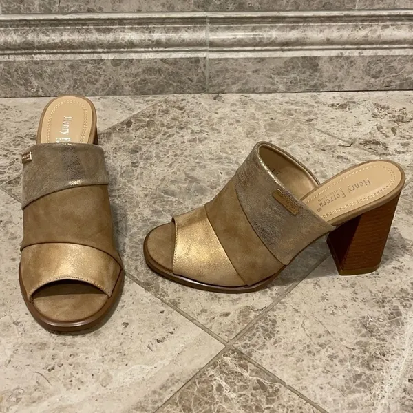 Henry Ferrera Champagne Sandals Size 7 - Image 2