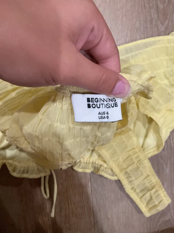 Beginning Boutique Yellow Crop Top - Image 3