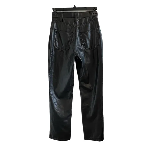 Abercrombie & Fitch 90s Straight Ultra High Rise Leather Pants Curve Love - Image 8