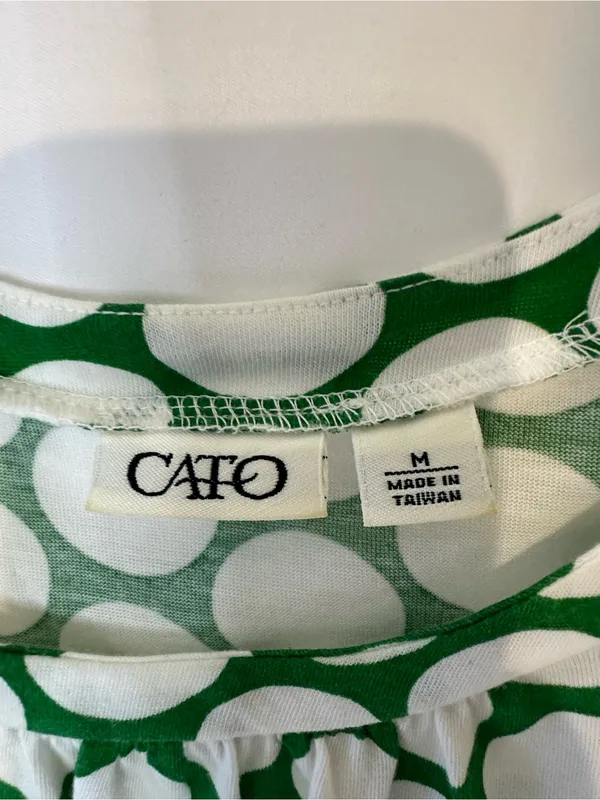 Old Navy Green & White Polka Dot Tank Top - Image 3