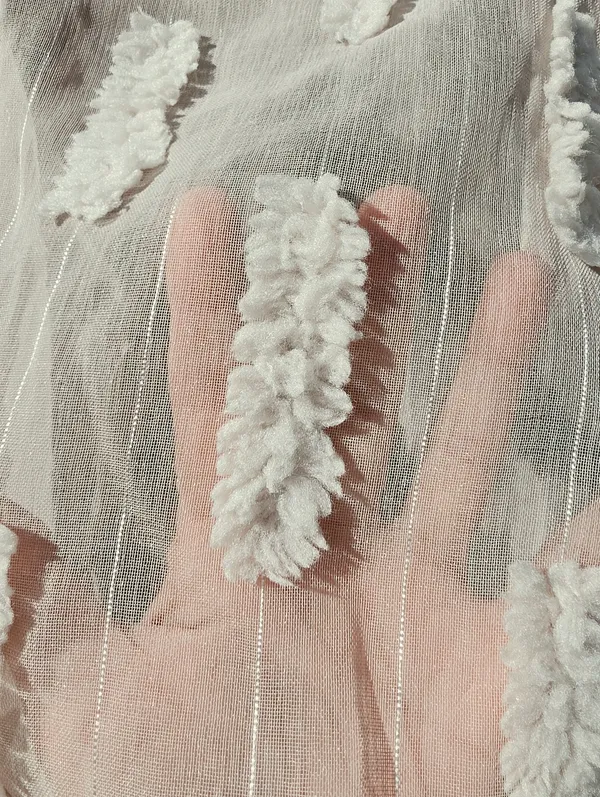 NEW YUMI Sheer Puff Sleeve Top Small - Image 3