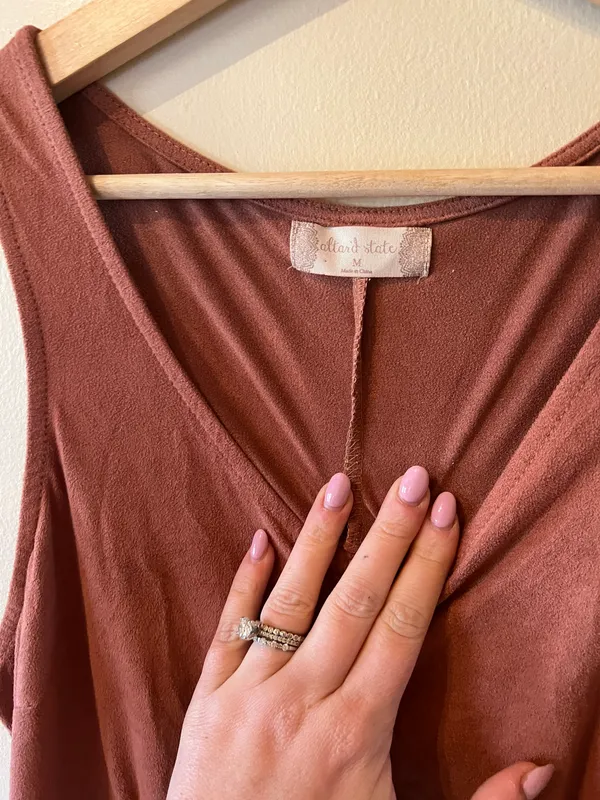 Altar’d State Faux Suede Romper - Image 2