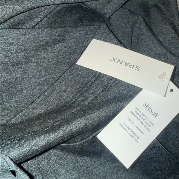 Spanx NWT $148 SPANXsmooth™ SoftStretch Wide Leg Pant color:Essex Green Heather Large - Image 9