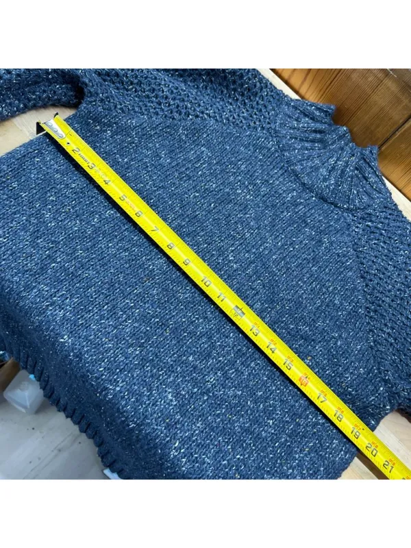 PrAna Ibid Navy Blue Knit Mock Neck Tunic Sweater Size Small Cabincore Gorpcore - Image 11
