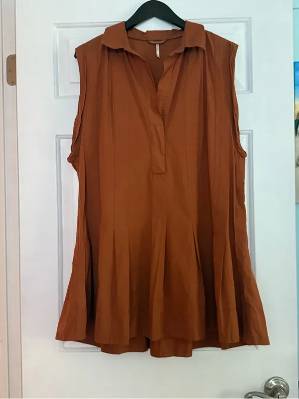 Free People Naomi Mini Dress in Burnt Orange Sienna - Image 2