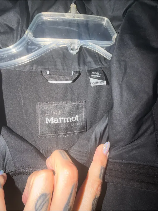 Marmot Black Hooded Women's Puffer Jacket- XS - Image 4