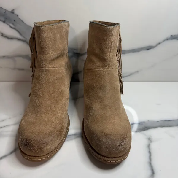 b.o.c. Born Women's Brown Leather Elise Boots Sz 8 Festival Boho Western Fringe - Image 2