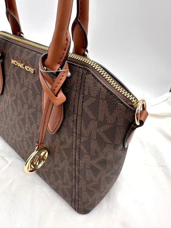 Michael Kors Brown Medium Satchel Gold Hardware & Dual Handles - Image 4