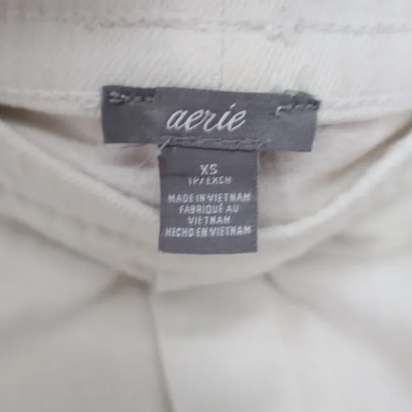 Aerie White Distressed Denim Shorts Frayed Raw Hem XS - Image 3