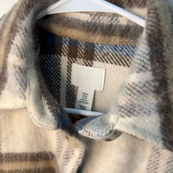 H&M Coat Long Wool Blend Grey - Image 6