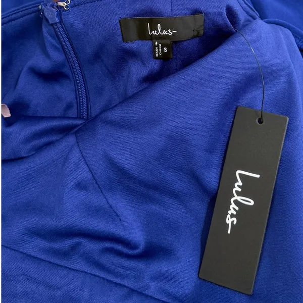 Lulus Head to Cocktail Hour Royal Blue Halter Neck Maxi Dress size S NWT - Image 7
