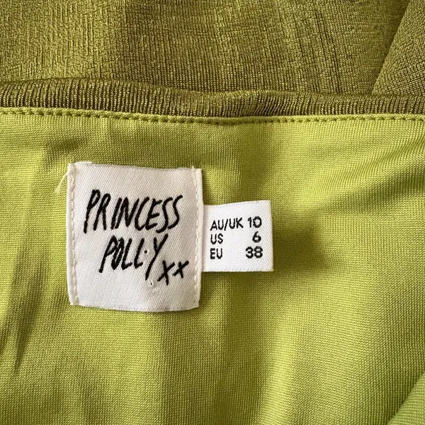 Princess Polly Zamia Cutout Mini Dress Chartreuse Green Halter Bodycon US Size 6 - Image 6