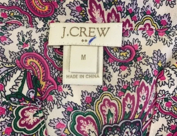 J. Crew Medium Paisley Floral Boho Bell Sleeve Top - Image 3