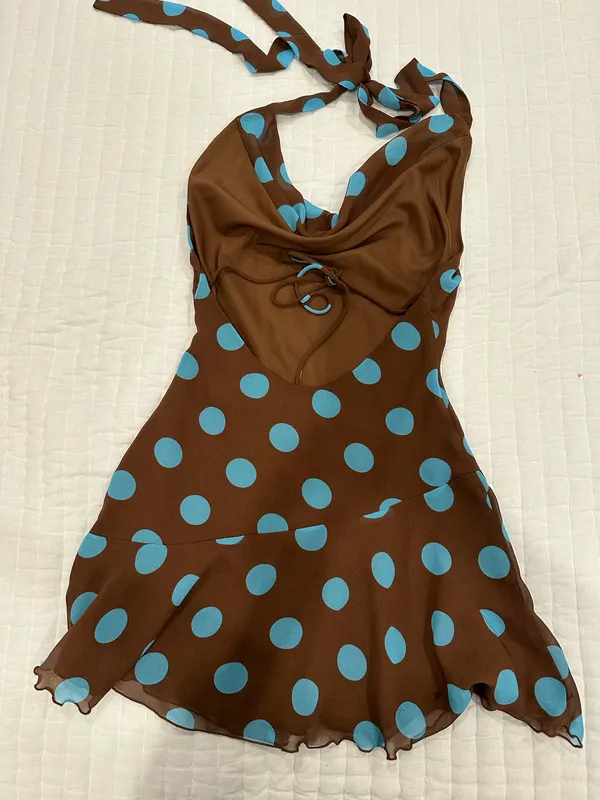 NWOT Princess Polly Polka Dot Halter Dress Size 0 - Image 2
